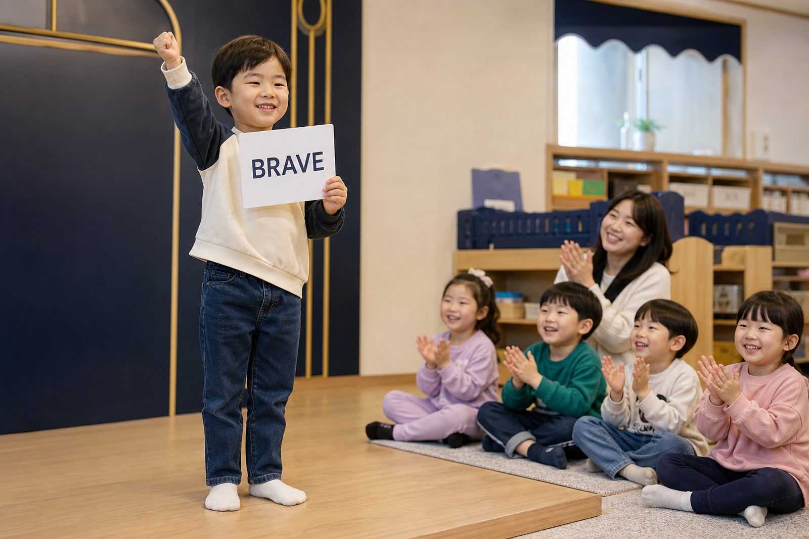 서래마을 영어유치원 4세 발표 활동 장면